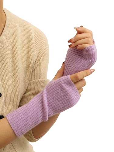 Calentadores de muñeca de cachemira sin dedos unisex color gris