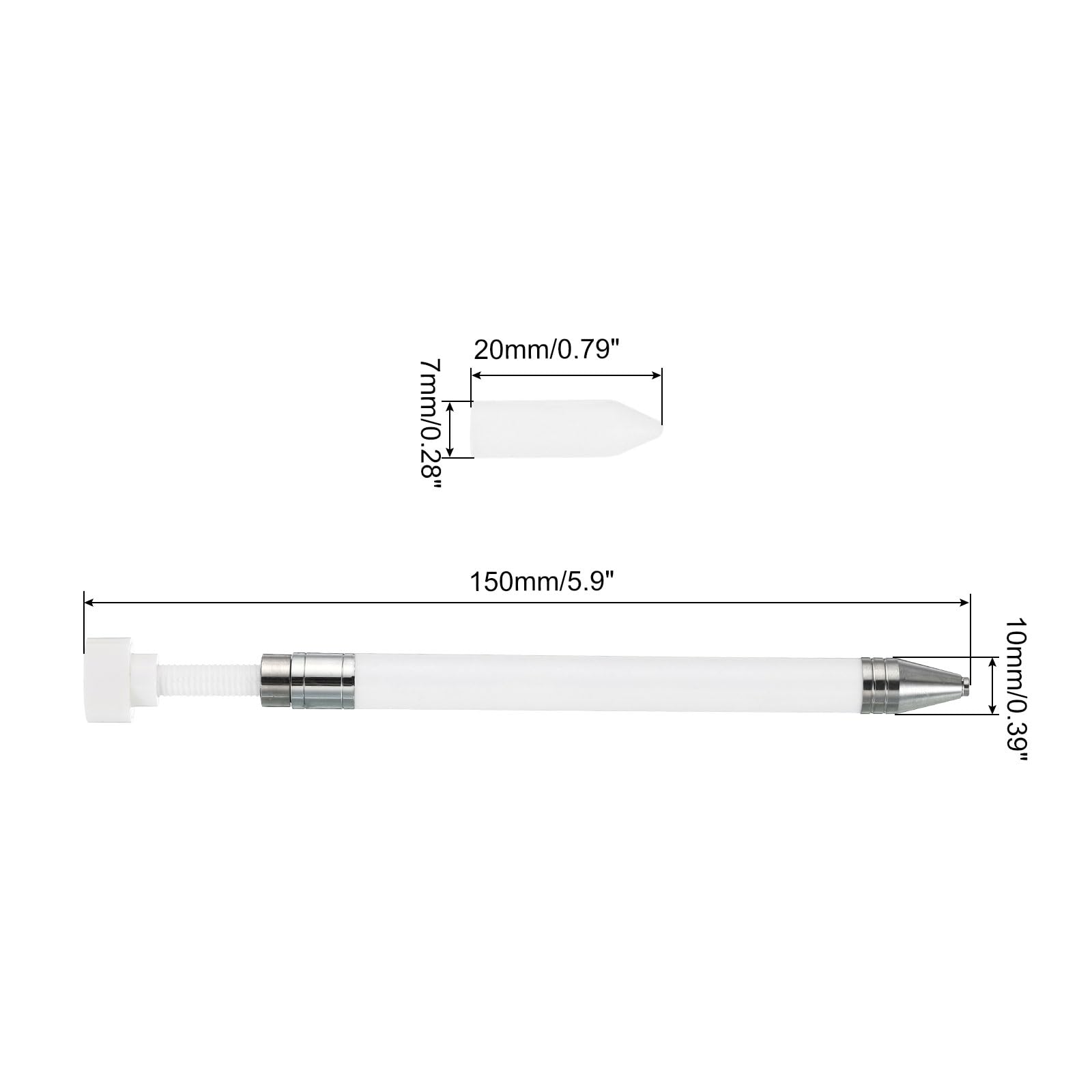 PATIKIL Diamond Art Pen with Wax, Diamond Art Accessories Refillable Wax Pen with 2Pcs Wax for Diamond Art Nail DIY Craft White - Image 2