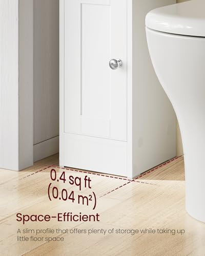 Image of VASAGLE Small Storage Corner Floor Cabinet, 2 Doors, Cloud White