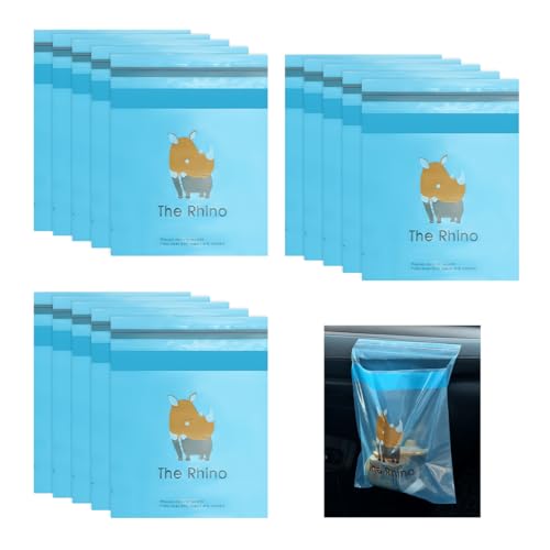 Image of 15 PCS Car Trash Bags, Easy Stick-On Disposable Car Garbage Bags Leak-Proof Vomit Bags, Waterproof Self Adhesive Cleaning Bags for Vehicles Bedrooms Offices, Car Accessories (Rhino)