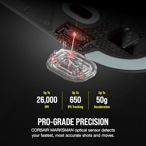 Image of Corsair M75 AIR Wireless Ultra Lightweight Gaming Mouse - 2.4GHz & Bluetooth - 26,000 DPI - Up to 100hrs Battery - iCUE Compatible - Black