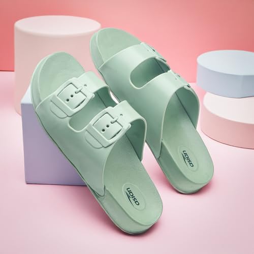 Image of ASIAN Femina-15 Women's Slippers | Ultra-Soft Cushion, Trendy Dual Buckle Design & Lightweight Slides for Girls | Perfect for Home, Travel, & Daily Comfort