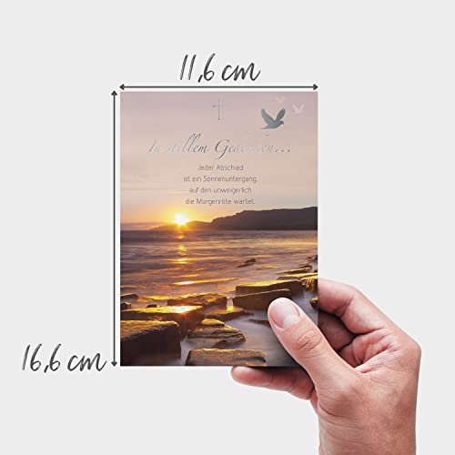 Perleberg Sympathy Card - Lifestyle Collection - Sympathy Cards with Envelope - Loving Sympathy Cards with Envelope - Thank You Cards Mourning - High-Quality Cards for Mourning in 11.6 x 16.6 cm