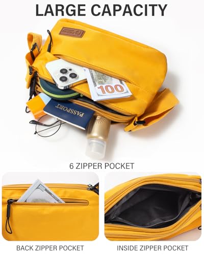 Crossbody Sling Bag Canvas Purse Small Shoulder Handbag 5 Pocket Casual Travel Messenger Hobo Bag Phone Satchel Backpack3