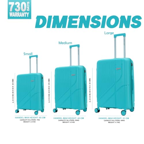 Image of AMERICAN TRAVELLER Poineer Trolley Bags | TSA Type Lock | Large Polypropylene Hardshell, Expandable, 8 Disc Wheels, TSA Type Lock