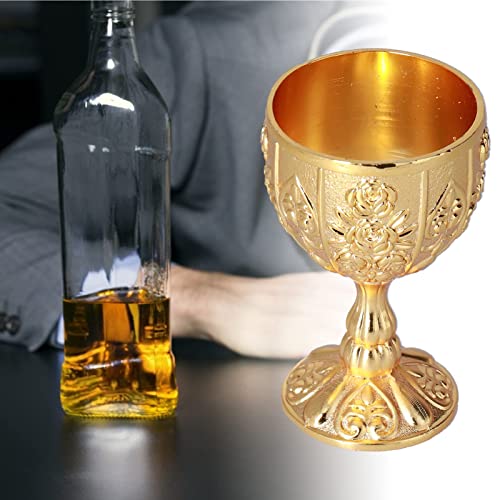 2Pcs Gold Goblet Cup, Vintage Metal Embossed Wine Cup Handmade Short Wine Goblet Embossed Wine Liqueur Cup Shot Glass For Home Bar(01) #TOP5