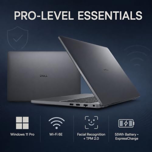 Image of Dell Pro 16 PC16250 Business Laptop, 16 inch FHD+ IPS Anti-Glare Display, Intel Core 5 120U, 64GB DDR5 RAM, 2TB NVMe SSD, Backlit Numeric Keyboard, Thunderbolt 4, Wi-Fi 6E, Windows 11 Pro