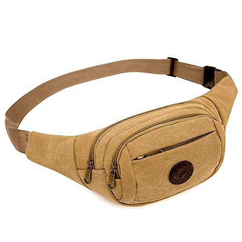 Lona Riñonera Deportiva, Waistbag Riñoneras Bolso Mujer y hombre de Moda, Bolsas de Cintura Deportivas Grande de Marcha, Bolso Running para Camina Perro Bicicleta Senderismo Teléfono, Correa Ajustable