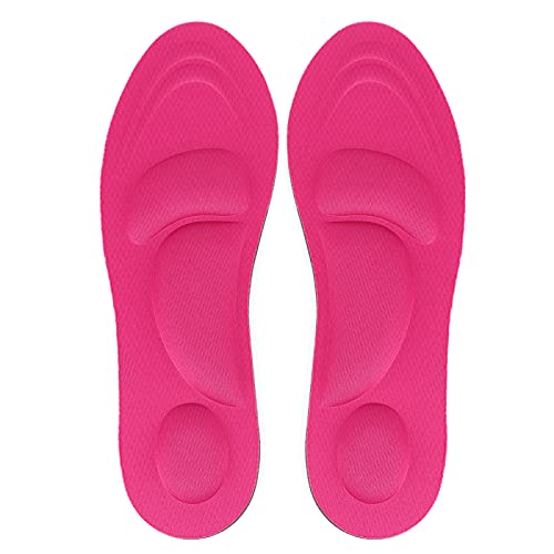 ZJchao 4D Sponge Insoles for Women Arch Support Massage Pads Soft Shoe Inserts with Breathable Knitted Fabric & Pressure Relief for Walking Running Standing Size 35-39