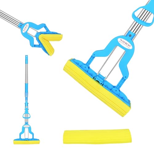 Image of Premium Sponge Mop for Home Cleaning | Powerful Absorbent PVA Roller Head | Comfortable Grip & Easy Wring | Quick Dry Super Absorbent Floor Cleaning Mop | Suitable for Tile, Hardwood & Laminate