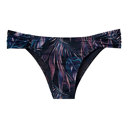 Calcinha Laterais Franz Estamp Folh Neon, She, Feminino, Preto, G