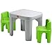 Step2 Mighty My Size Kids Table & Chair Set, Playroom Activity Table for Arts & Crafts, Made of Durable Plastic, For Toddlers 2+ Years Old, Gray & Green