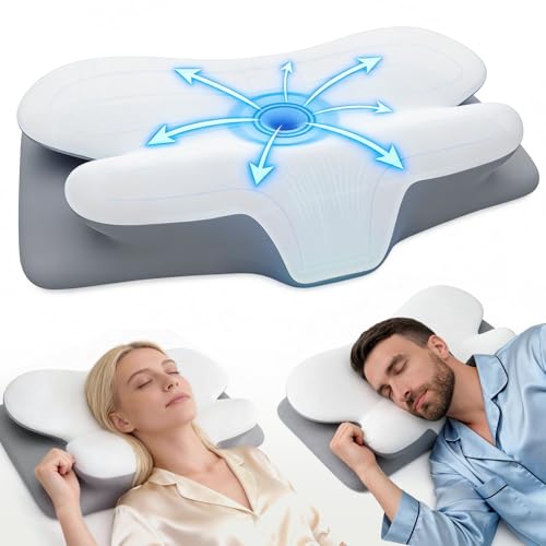 SANSWAN Neck Therapy Pillow for Sleeping, Ergonomic Foam Pillow