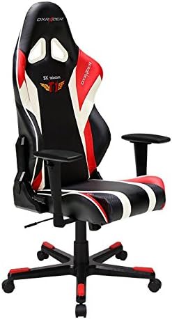 Robas Lund DXRacer Oh/RE108/NR/Skt Chair – Padded Seat, Padded Backrest, Black, Red, White, Black, Red, White, Black, PU Leather