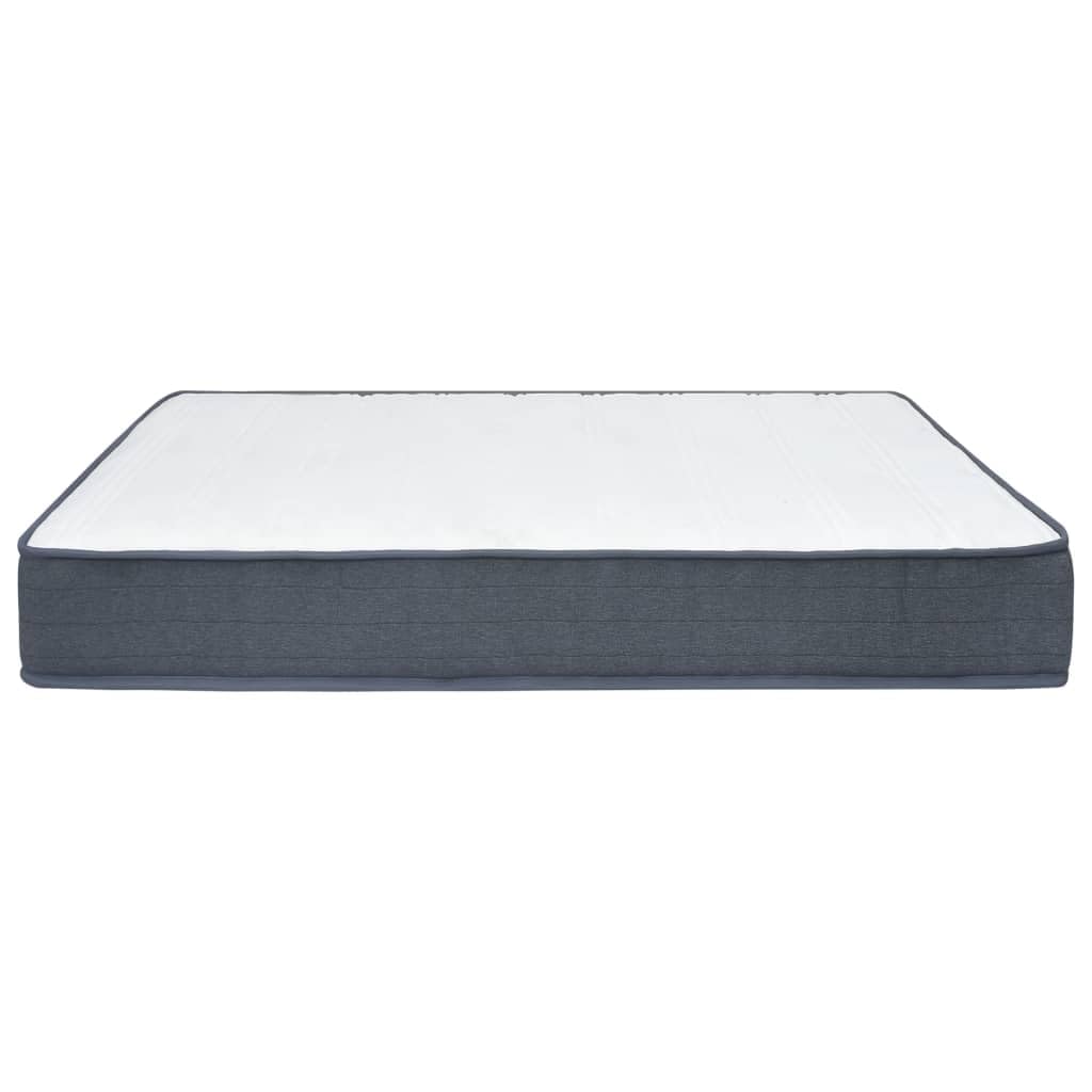Materac na łóżko kontynentalne 200 x 160 x 20 cm, obicie materiałowe, średni stopień twardości, rdzeń sprężynowy, odciążenie, do łóżka podwójnego, rozmiar Queen Size, komfortowy sen