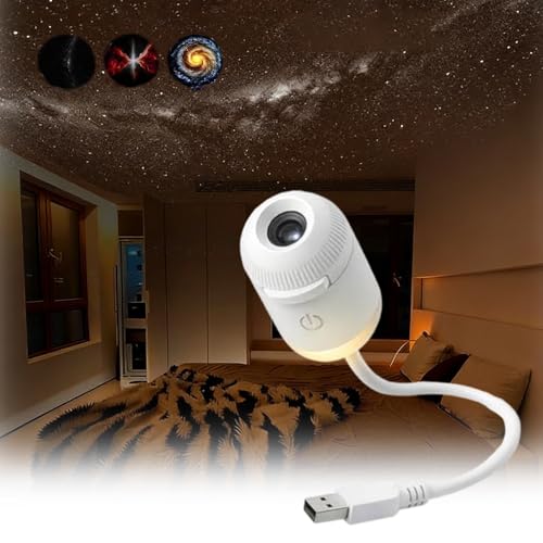 HURJZPO 2-in-1 Galaxy Projector Night Light, USB Portable Starry Sky Night Light Projector for...