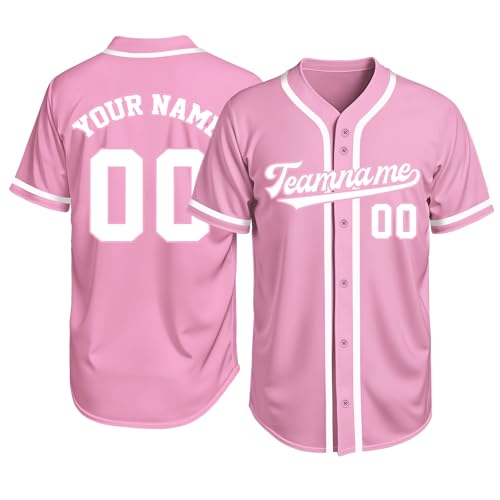 Image of Custom Baseball Jersey Personalized Stitched or Printed Name Number Baseball Shirt Sports Uniform Gifts for Men Women Youth