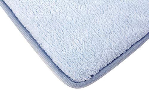 FABBRICA HOME Ultra-Soft Extra-Thick Memory Foam Bath Mat (17 in x 24 in, Sky Blue)