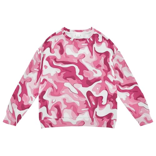 JUNZAN Camouflage Pink White Marble Kids Boys Hoodie Sweatshirt Crewneck Tops Clothing Shirts Sports 4T