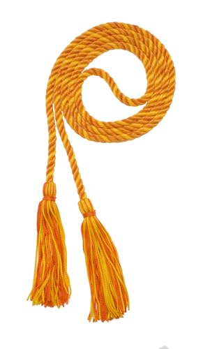 Image of Graduation Honor Cord - Orange /Gold - Every School Color Available - Made in USA