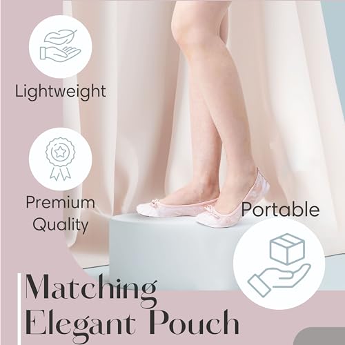 Silky Toes Women’s Foldable Lace Wedding Flats Comfortable Bridal Dressy Shoes4