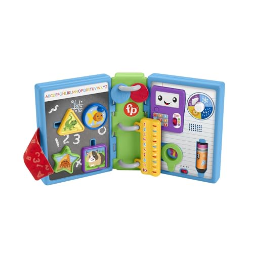 Image of Fisher-Price Baby Learning Toy Laugh & Learn 123 Schoolbook with Music Lights & Activities for Developmental Play Infants Ages 6+ Months