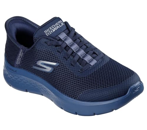 Skechers GO Walk Flex Grand Entry sin Cordones para Mujer, Tela Azul Marino, Ribete Azul Marino, 39 EU
