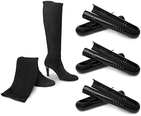 Bag-a-Vie Tall Boot Shapers For Women - Easy Glide Boot Stand-Up Inserts (Black, 3 Pairs)