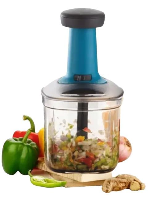 Unbreakable 1100 ml 2 in 1 Push up Chopper with Blender affixed with 5 Sharp Blade | Vegetable and Fruit Cutter with Easy Push and chop Button.-image-46