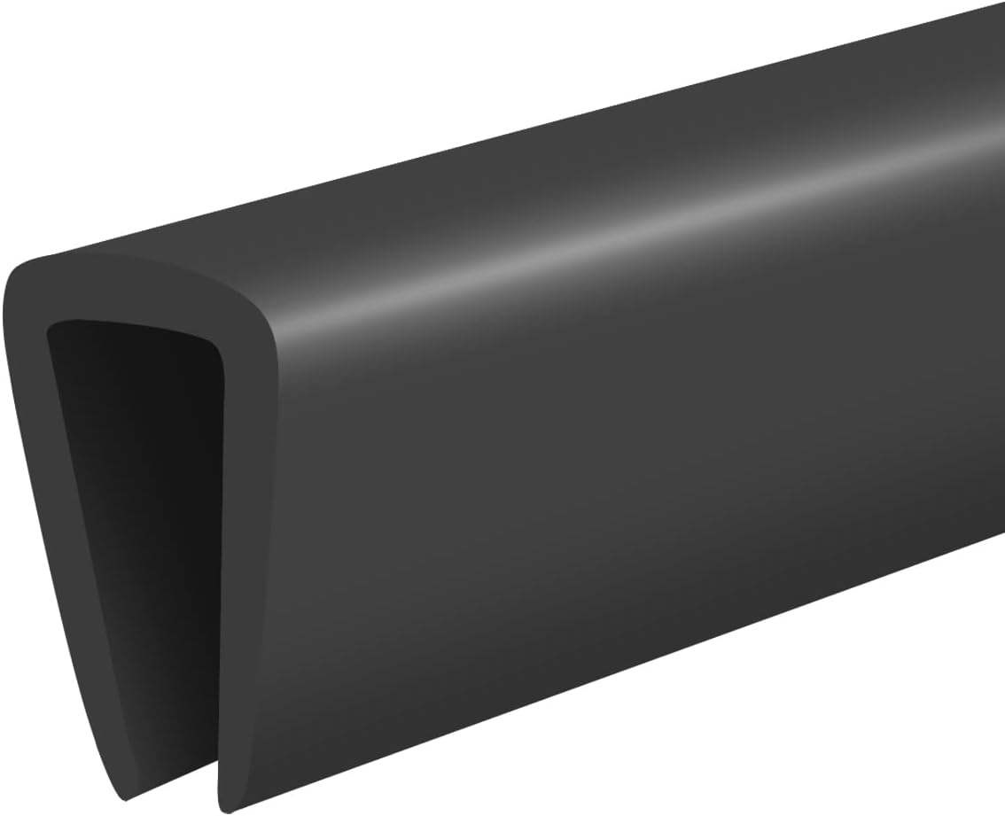 Rubber Edge Trim, 3/16" U Channel Edge Trim, Edge Protector for Glasses