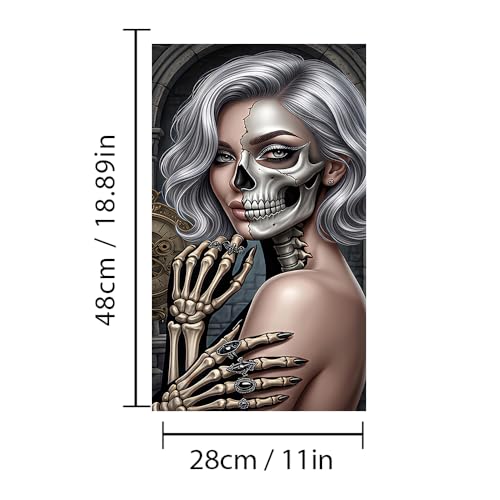 Image of Halloween Cars Body Horror Sticker, Classic Horror Movie Characters Peeking Decal Michae Waterproof Scary Vinyl Stickers for Bumper Car Decals 11in*18.89in (Skeleton Hand Beauty)