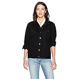  French Connection Women\'s Slouchy Western Denim Jacket, Black, L