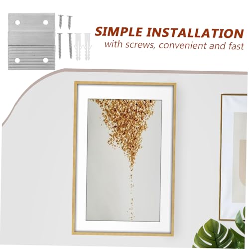 Image of Uonlytech 1set Heavy-Duty Hanger Interlocking French Cleat Brackets for Secure Picture and Mirror Mounting Wall Hook for Art Display and Framing Supplies
