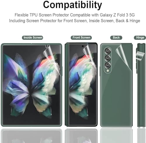 Image of AACL Tempered Glass Screen Guard For Samsung Galaxy Z Flip 5 5G Cellphone Unbreakable Membrane Tempered Film With Front And Back Coverage Installation Kit (Transparent 1) (Samsung Galaxy Z Fold 5 5G)