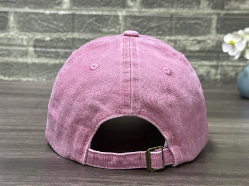Image of Embroidered Adjustable Baseball Hat for Men Women, Washed Cotton | Premium Embroidery Design, Adjustable Metal Buckle Closure, Simple Lifestyle Wear