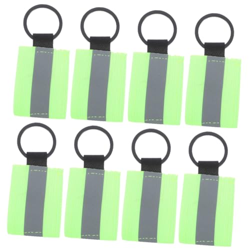 WHAMVOX 8pcs Reflective Charms Zipper Pulls for Backpacks Keychains High Visibility Gear Easy Installation for Bags Purses Bikes Fluorescent