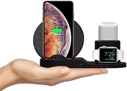Maizic Smarthome 3 in 1 Fast Charger 3 in 1 Wireless Charging Station/Dock for iPhone/Samsung, Apple Watch, Airpods 1/2/ Pro, (Apple Watch Charging Cable Included), Type C Input