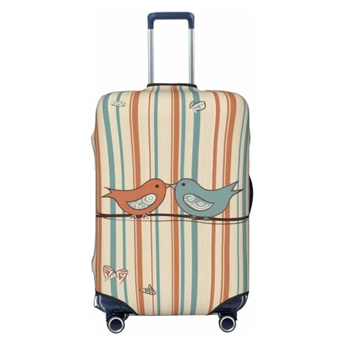Housse de bagage rayée Love Birdie L noire pour valise 45-81 cm