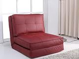 Resistente piel sintética Artdeco Sillón cama, amaranto grande