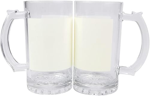 Miniatura 5 de Juego de 24 vasos de sublimación en blanco, tazas de cerveza con mango de 16 oz, vasos de cerveza de 16.9 fl oz, vasos de vidrio para bricolaje en