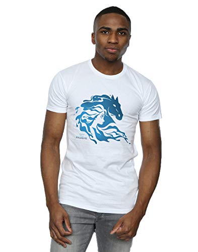 Disney Men's Frozen 2 Nokk Silhouette T-Shirt White Large