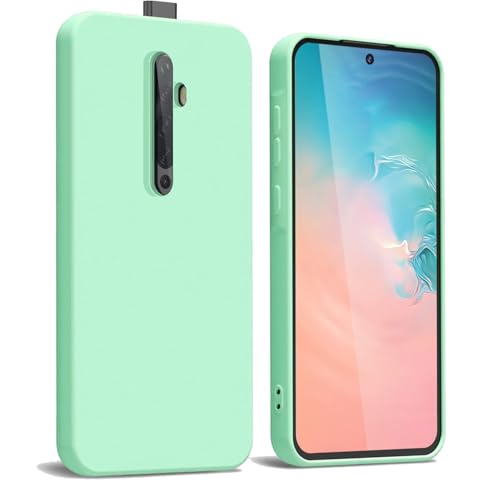 WBWONE Funda para OPPO Reno 2Z (Reno2 Z), Suave TPU Silicona Carcasa con Forro de Tela Protectora Antigolpes Caso Resistente a los Arañazos - Verde Claro