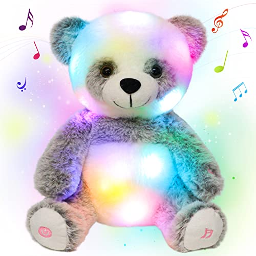 Cuteoy Light-up Singing Plush Panda LED Musical Stuffed Animal Adjustable Volume Lullaby Plushies Birthday Christmas Toy Gifts for Kids Toddler Girls, 13'