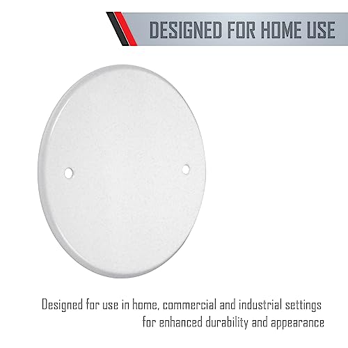 Taymac Lpb3325 Flat Blank 5-Inch Round Standard Metallic Wallplate, 3.25 In. Box Mount, White Textured #TOP4