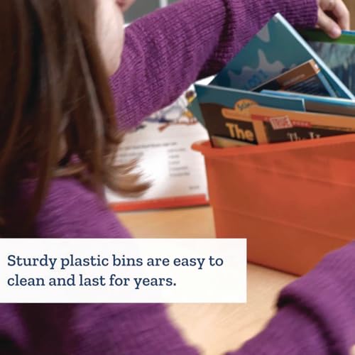 Image of Really Good Stuff Durable Book & Binder Holders, 12-Pack, Clear | Folder & File Plastic Holders Ideal for Narrow or Vertical Storage Needs, Instantly Color Code Your Classroom