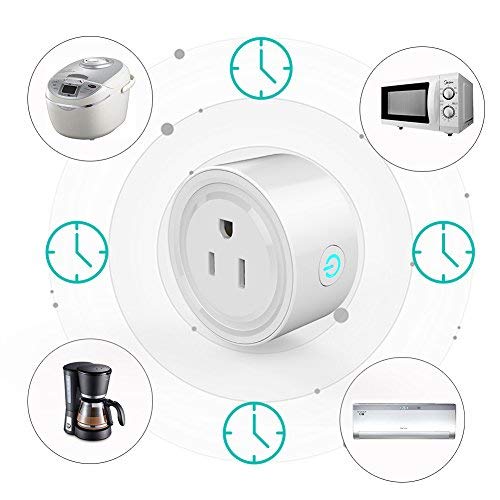 RtTech Smart Plug Wi-Fi Outlet Socket Wireless Compatible with Alexa & Google Home, No Hub Required, Remote Control Switch On/Off Your Devices from Smartphone or Tablet Anywhere, Timing Function (4)