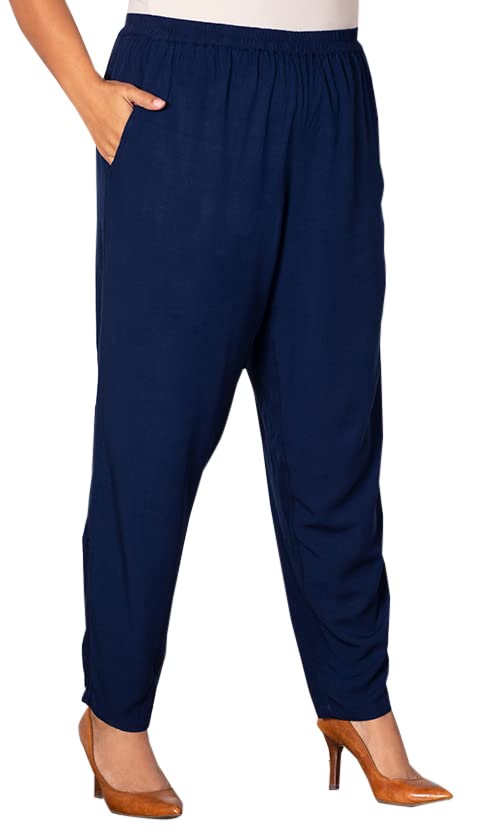 On the Plus Side Essential Tailored Rayon Solid Pants