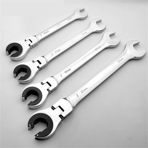 QUXVYPPA Tubing Ratchet Wrench With Open Flexible Head 8-30MM 72 Teeth For Car Repair Oil Wrenches 1Pcs(15mm 1Pcs)