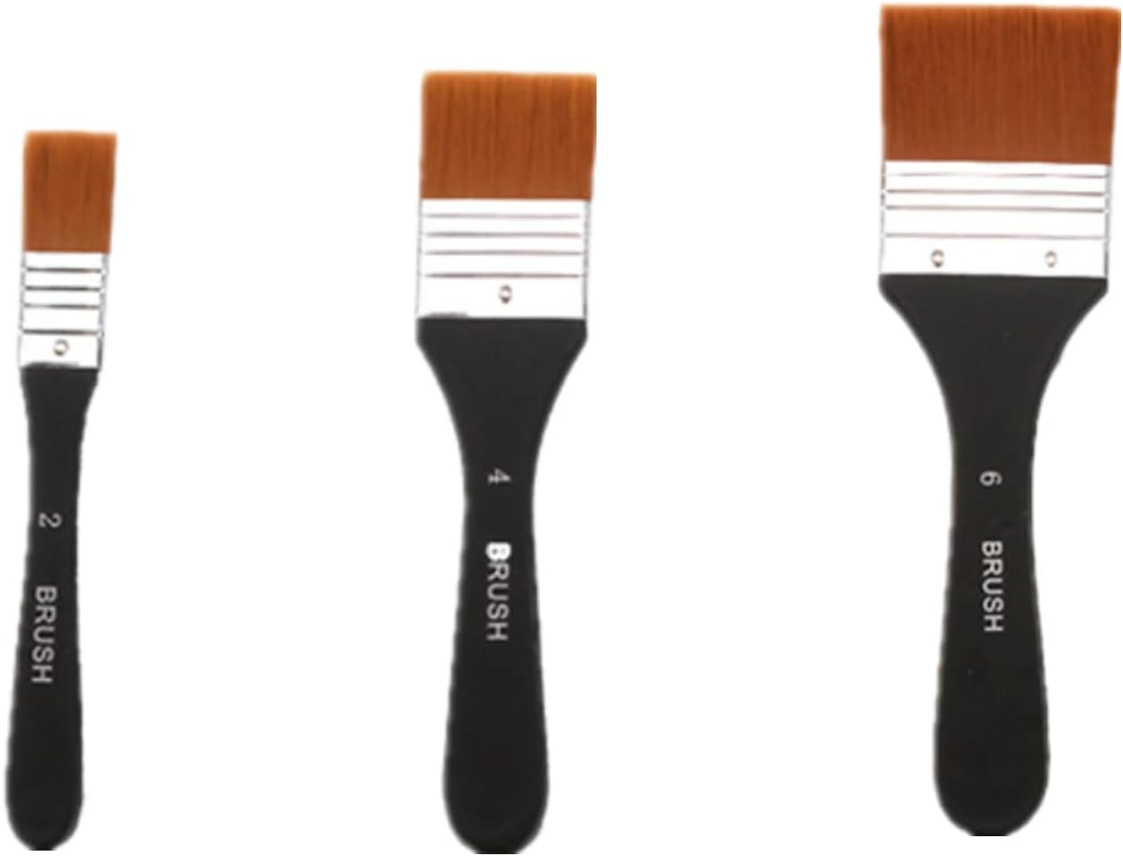 Royal & Langnickel White Taklon Flat Paint Brush Set-3 Pack, RART-150 ...