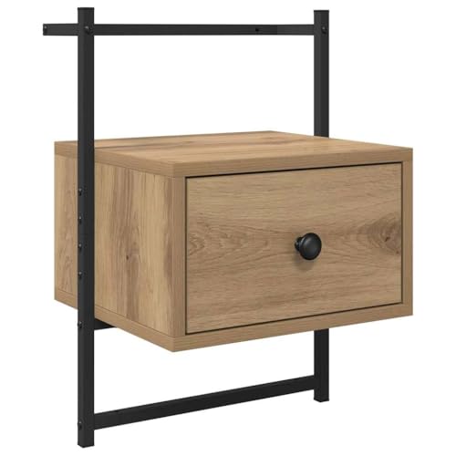 Table de chevet en chêne pour petits espaces encombrés avec tiroir clos - 2